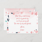 美しいスパグリッツとグラム誕生日パーティー サンキューカード (正面/裏面)