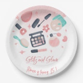 美しいスパグリッツとグラム誕生日パーティー ペーパープレート (正面)