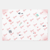 美しいスパグリッツとグラム誕生日パーティー ラッピングペーパーシート (正面3)