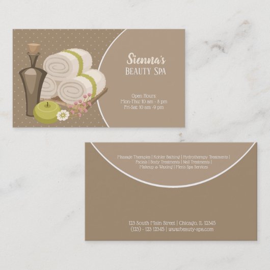 美しいスパサロン 名刺 (正面/裏面)