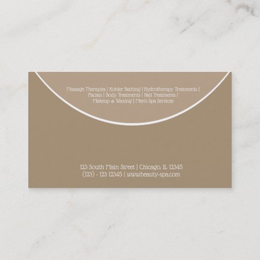 美しいスパサロン 名刺 (裏面)