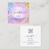 美しいスパショッ絵を描クフローラQRコードロゴ スクエア名刺 (正面/裏面)