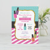 美しいスパバースデーパーティーパンパーマニペディ招待状 招待状 (スタンド正面)