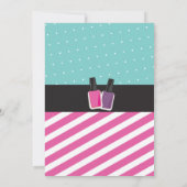 美しいスパバースデーパーティーパンパーマニペディ招待状 招待状 (裏面)