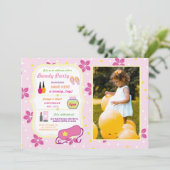 美しいスパバースデーパーティーリラックスパンプラ顔写真 招待状 (スタンド正面)