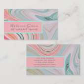 美しいスパヘアネイルサロン水カラーコーラルミント 名刺 (正面/裏面)