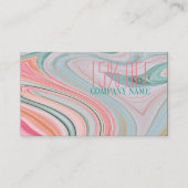 美しいスパヘアネイルサロン水カラーコーラルミント 名刺 (正面)