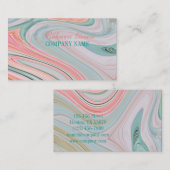 美しいスパヘアネイルサロン水カラーコーラルミント 名刺 (正面/裏面)
