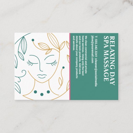 美しいスパラインスケッチ | 化粧品 名刺 (正面)