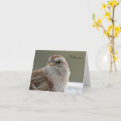 美しいスパロー空白の – グリーティングカード (黄色い花)