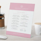 美しいスパ価格表ピンクホワイトロータスロゴ 台座サイン (インサイチュ)