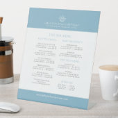 美しいスパ価格表青い白いロータスロゴ 台座サイン (インサイチュ)