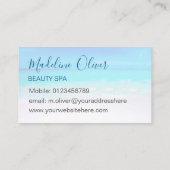 美しいスパ海ビーチシーブルースタイリッシュ 名刺 (裏面)