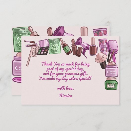 美しいスパ誕生会 サンキューカード (正面/裏面)