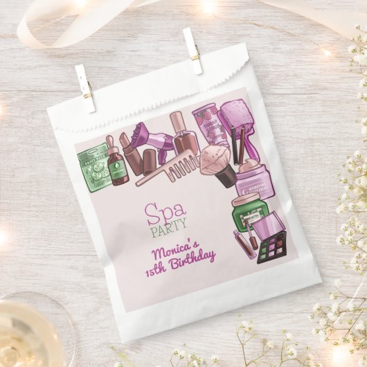 美しいスパ誕生会 フェイバーバッグ (クリップ留めされた状態)