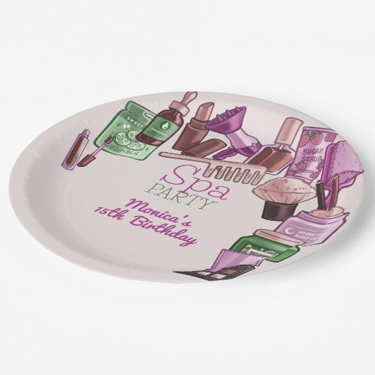 美しいスパ誕生会 ペーパープレート (アングル)