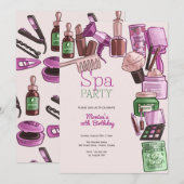 美しいスパ誕生会 招待状 (正面/裏面)