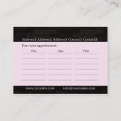美しいスパ1 – ビジネス、スケジュールカード 予約カード (裏面)