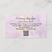 *～*美しいスパQR抽象芸術マゼンタ金ゴールドグリッター  名刺 (裏面)