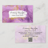 *～*美しいスパQR抽象芸術マゼンタ金ゴールドグリッター  名刺 (正面/裏面)