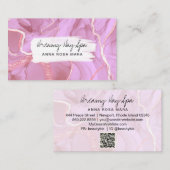 *~*美しいスパQR金ゴールドグリッター大理石ピンク 名刺 (正面/裏面)