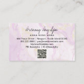 *～*美しいスパQR金ゴールドピンクグリッター大理石 名刺 (裏面)