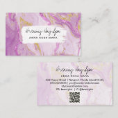 *～*美しいスパQR金ゴールドピンクグリッター大理石 名刺 (正面/裏面)