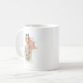 美しいスフィンクスの猫および女の子 コーヒーマグカップ (正面左)