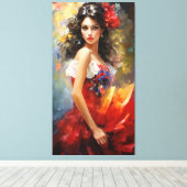 美しいスペインの婦人 キャンバスプリント (インサイチュ (ウッドフロア))