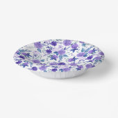 美しいスミレの花柄紙プレート ペーパーボウル (傾斜あり)