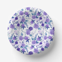 美しいスミレの花柄紙プレート