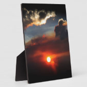 美しいスモークの夕日の写真 フォトプラーク (側面)