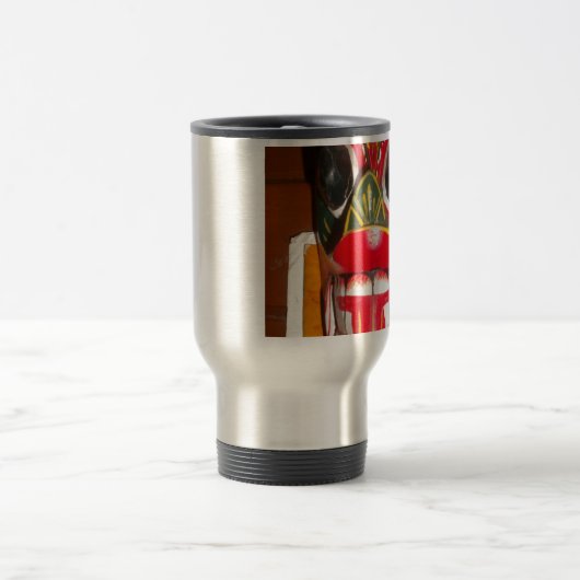 美しいスリランカの伝統的な火のマスクアート トラベルマグ (中央)