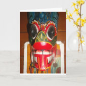 美しいスリランカ伝統的ン火面芸術 カード (黄色い花)