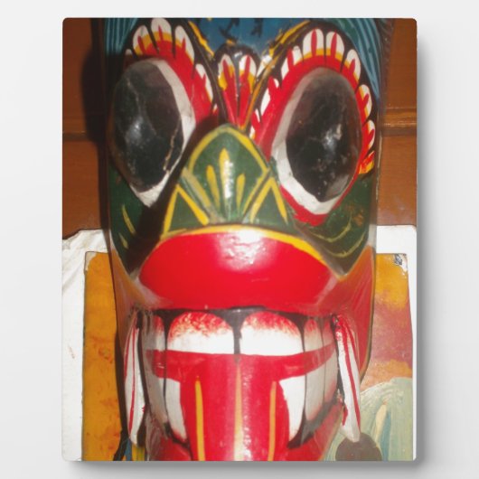 美しいスリランカ伝統的ン火面芸術 フォトプラーク (正面)