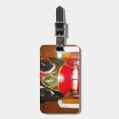 美しいスリランカ伝統的ン火面芸術 ラゲッジタグ (正面縦)