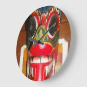 美しいスリランカ伝統的ン火面芸術 ラージ壁時計 (傾斜)