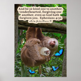 美しいスロース聖なる書物、 経典ポスターエペソ4:32 ポスター