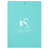 美しいスワンのミニマルなロゴと名前 クリップボード (裏面)