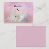 美しいスワンオンピンクサンキューカード ノートカード (正面/裏面)