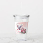 美しいスワンピンクフローラガールベビーシャワー アクリルタンブラー (正面)
