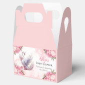 美しいスワンピンクフローラガールベビーシャワー フェイバーボックス (オープン)