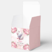 美しいスワンピンクフローラガールベビーシャワー フェイバーボックス (オープン)