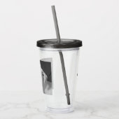 美しいスープに浸かる犬の白黒写真|過去記事 アクリルタンブラー (左)