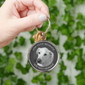 美しいスープに浸かる犬の白黒写真|過去記事 キーホルダー (手)