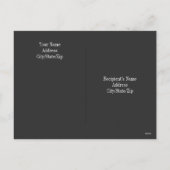 美しいスープに浸かる犬の白黒写真|過去記事 シーズンポストカード (裏面)