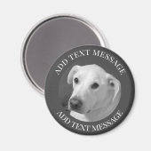 美しいスープに浸かる犬の白黒写真|過去記事 マグネット (正面/裏面)