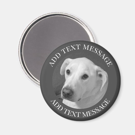 美しいスープに浸かる犬の白黒写真|過去記事 マグネット (正面/裏面)