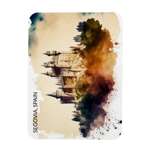 美しいセゴヴィアスペイ絵を描ン城 マグネット (縦)