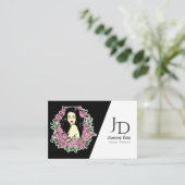 美しいセラピストエレガント女性と花 名刺 (スタンド正面)